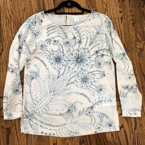 Club Monaco patterned silk top size XS